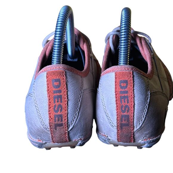 Diesel Rollie Low Top‎ Sneakers Women's US 6.5 Tan Orange Leather Rubber Sole - Picture 3 of 10